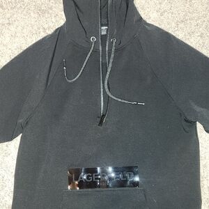 Karl Lagerfeld Black Zip-Up Sweater